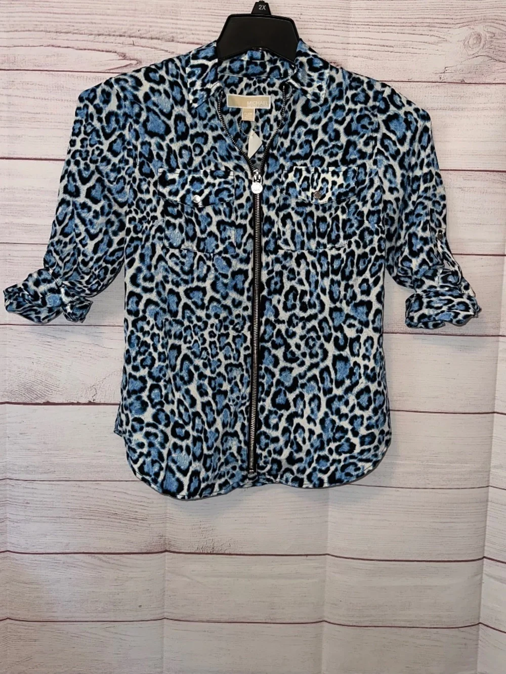 Michael Kors Brand Womens Size XS New With Tags Zip Front Blouse